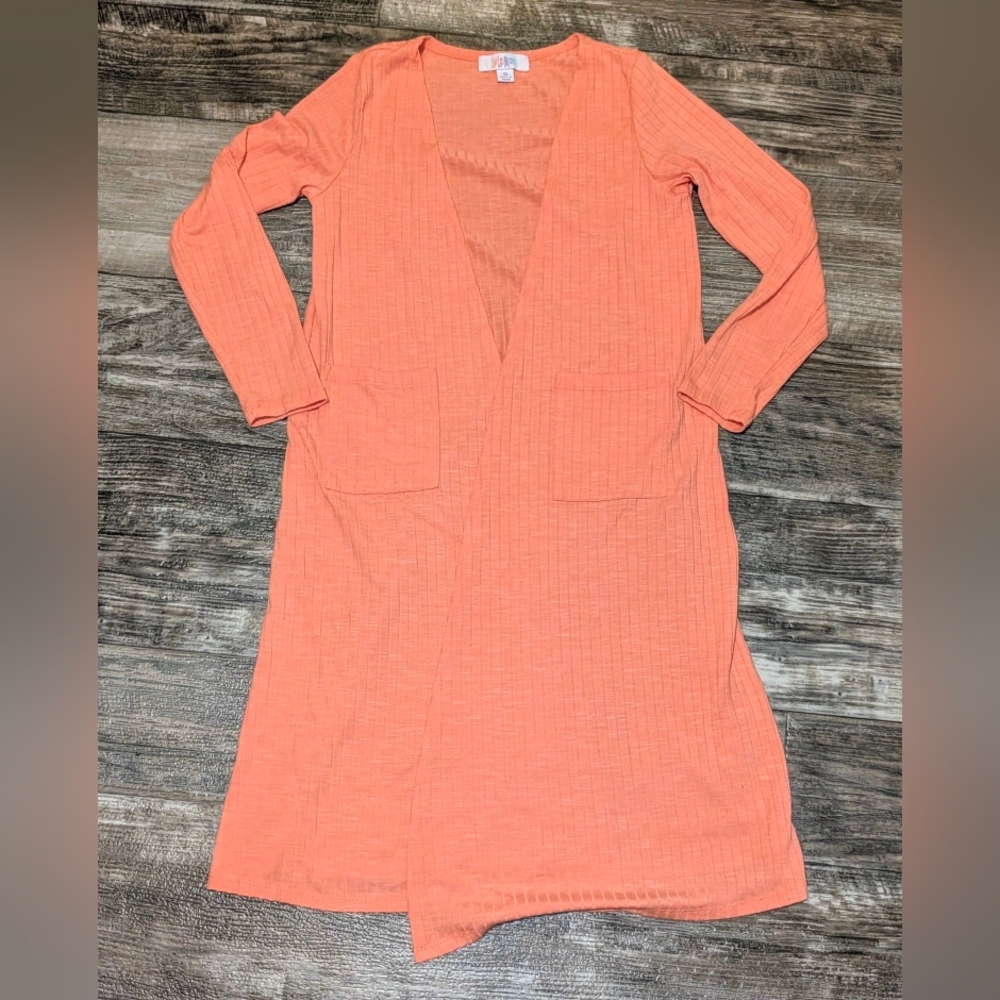 LuLaRoe Ribbed Peachy Duster Cardigan -Sz 10
